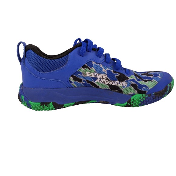 Under Armor UA Mainshock 2 Blue/Green Camo Shoes Size Youth 5.5Y [3022865-400] - Picture 7 of 10